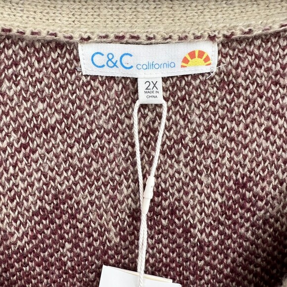 Women's Plus Size 2x Cardigan Sweater C&C California Aztec - Picture 7 of 12